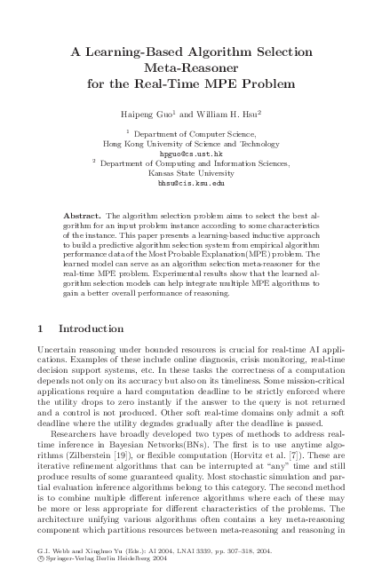 (PDF) A Learning-Based Algorithm Selection Meta-Reasoner for the Real ...