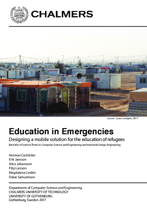 (PDF) Education in Emergencies Designing a mobile solution for the ...