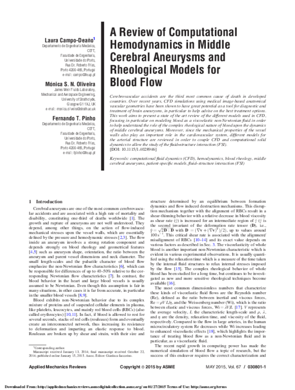 (PDF) A Review of Computational Hemodynamics in Middle Cerebral ...