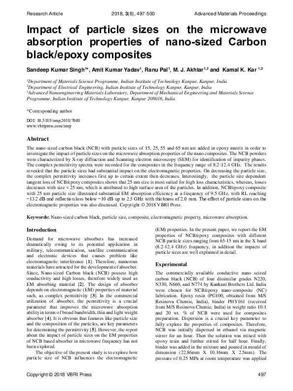 (PDF) Impact of particle sizes on the microwave absorption properties ...