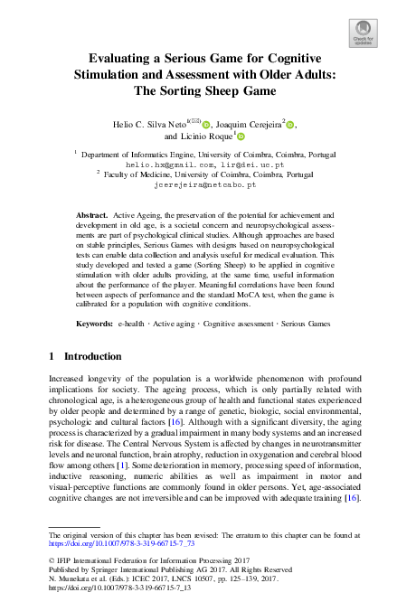 (PDF) Evaluating a Serious Game for Cognitive Stimulation and ...