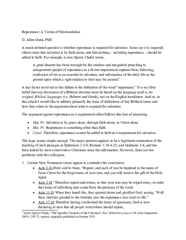 (DOC) Repentance: A Victim of Mistranslation