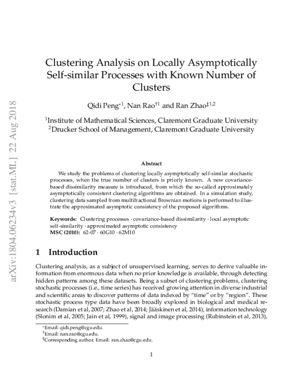 (PDF) Clustering Analysis on Locally Asymptotically Self-similar ...