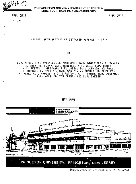 Neutral beam heating of detached plasmas in TFTR