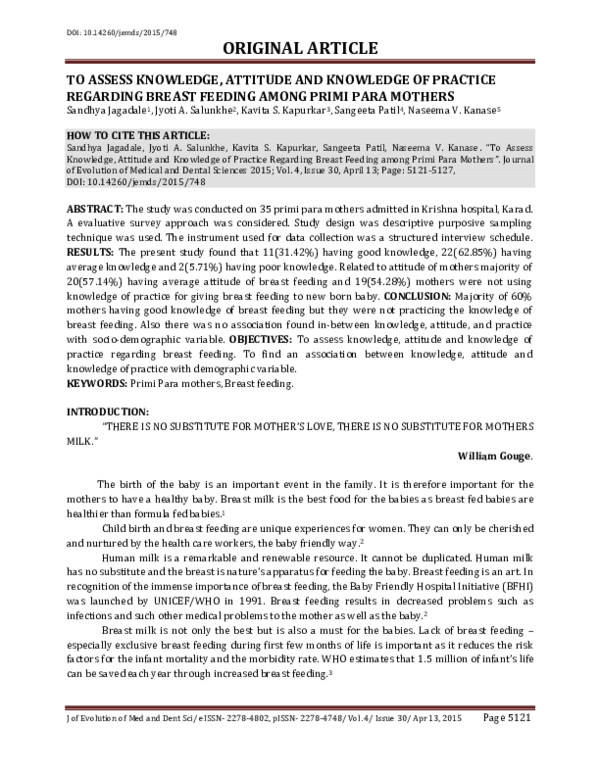 (PDF) To Assess Knowledge, Attitude and Knowledge of Practice Regarding ...