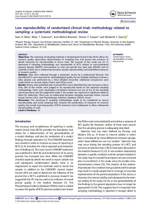 (PDF) Low reproducibility of randomized clinical trials methodology ...