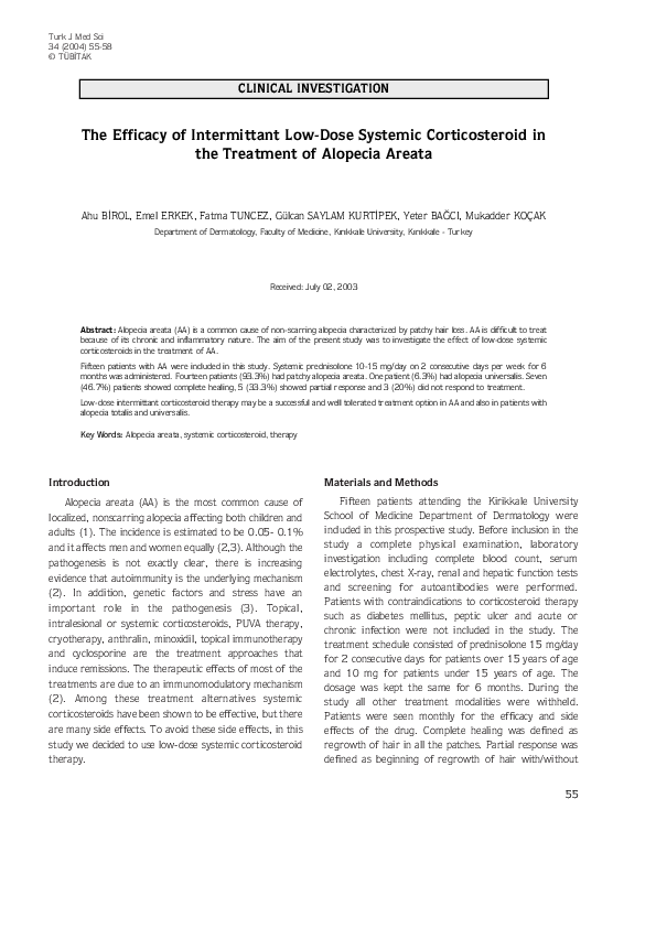 (PDF) The Efficacy of Intermittant Low-Dose Systemic Corticosteroid in ...