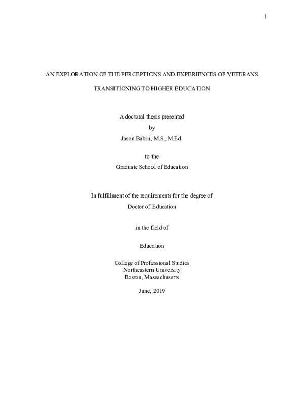 (PDF) An exploration of the perceptions and experiences of veterans ...