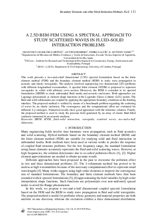 (PDF) A FEM-BEM approach for Fluid-Structure Interaction