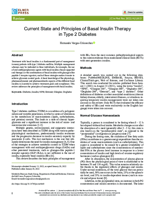 (PDF) Current State and Principles of Basal Insulin Therapy in Type 2 ...