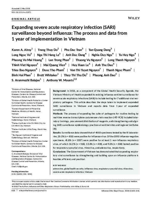 (PDF) Expanding severe acute respiratory infection (SARI) surveillance ...