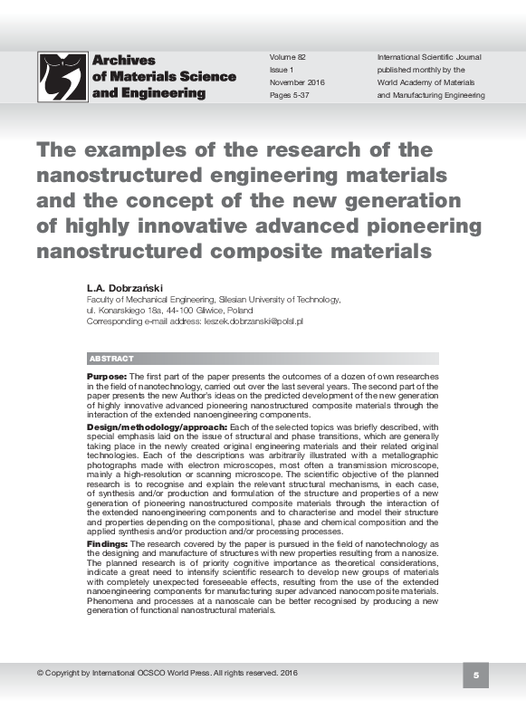 (PDF) The examples of the research of the nanostructured engineering