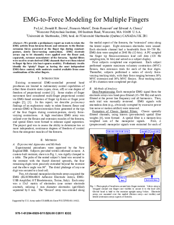 (PDF) EMG-to-force modeling for multiple fingers