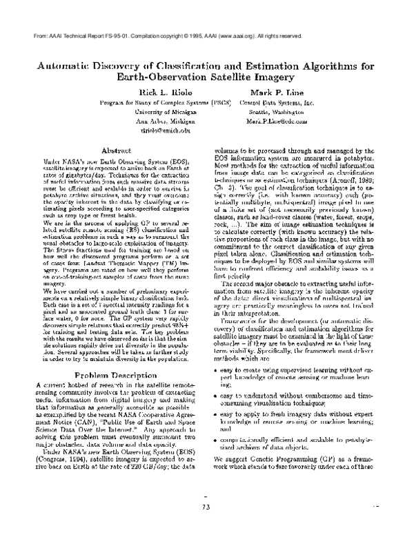 (PDF) Automatic discovery of classification and estimation algorithms ...
