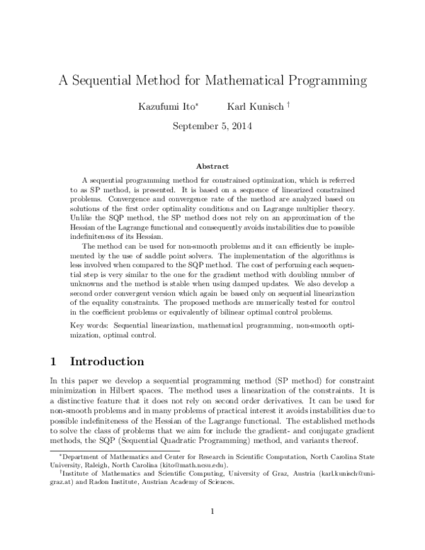 (PDF) A Sequential Method for a Class of Stable Mathematical ...