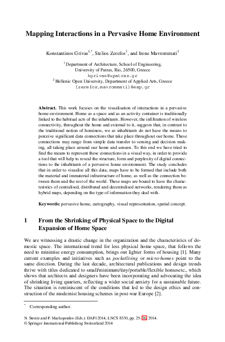(PDF) Mapping Interactions in a Pervasive Home Environment