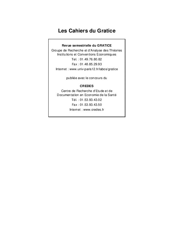 Les Cahiers du Gratice Revue semestrielle du GRATICE Les Cahiers du ...
