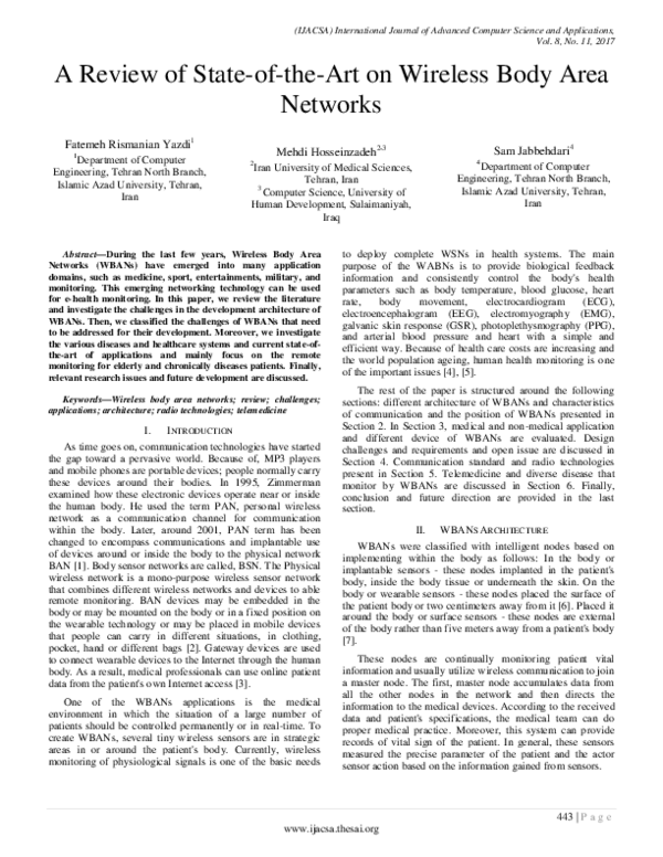 (PDF) A Review of State-of-the-Art on Wireless Body Area Networks