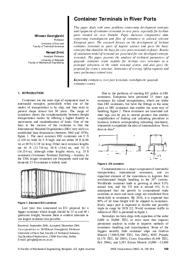 (PDF) Container Terminals In River Ports