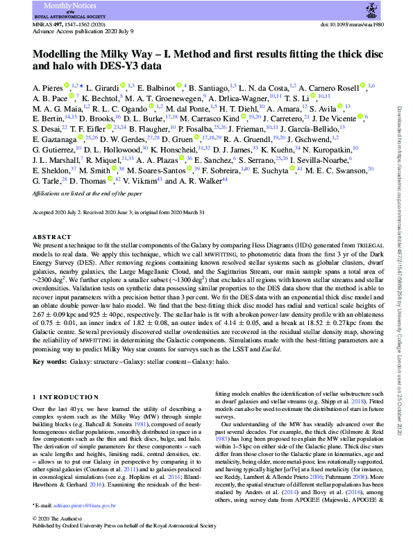 (PDF) Modelling the Milky Way – I. Method and first results fitting the ...