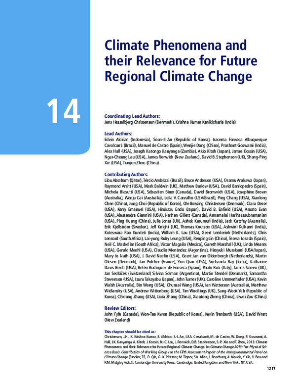 (PDF) Climate Phenomena and their Relevance for Future Regional Climate ...