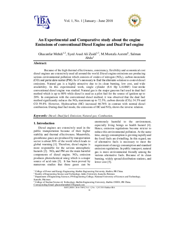 (PDF) An Experimental and Comparative study about the engine emissions ...