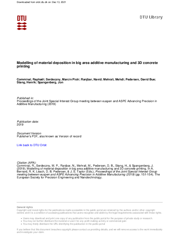 PDF Modelling Of Material Deposition In Big Area Additive 