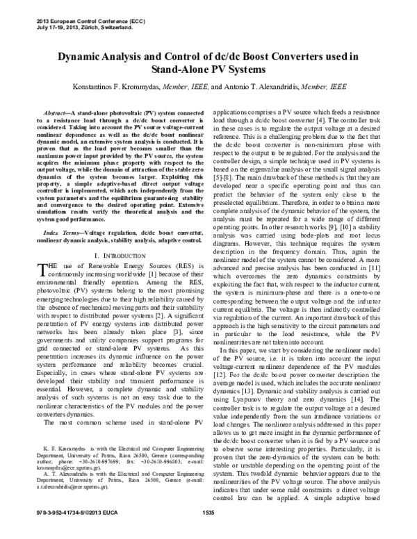 (PDF) Dynamic analysis and control of dc/dc boost converters used in ...