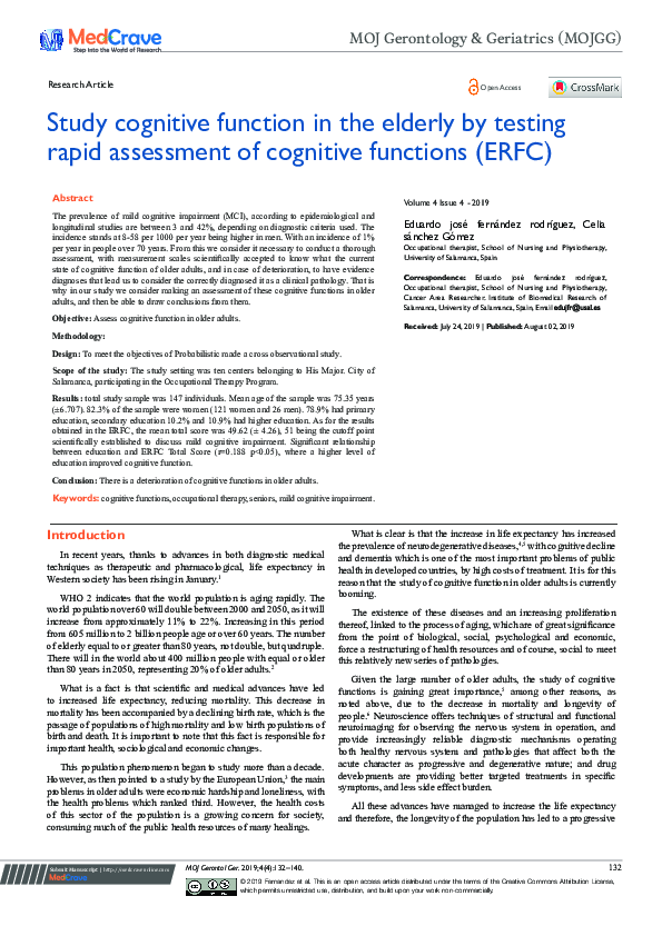 (PDF) Study cognitive function in the elderly by testing rapid ...