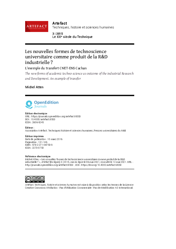 (PDF) Les nouvelles formes de technoscience universitaire comme produit ...
