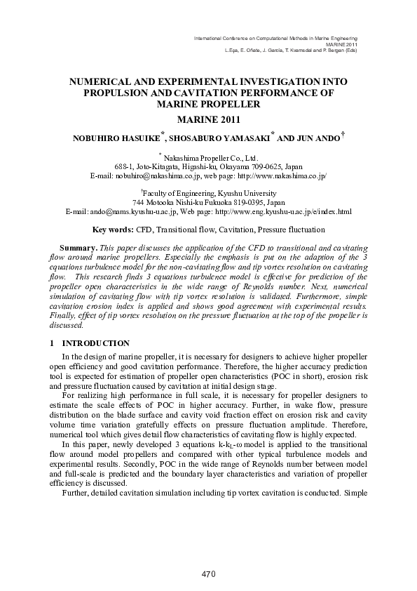 (PDF) Numerical and Experimental Investigation into Propulsion and ...