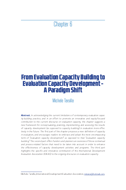 (PDF) Chapter 6 From Evaluation Capacity Building to Evaluation ...