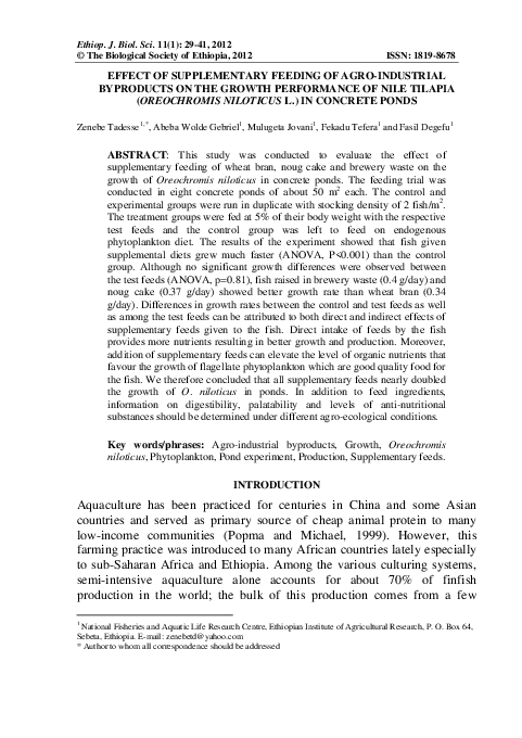 (PDF) Effect of Supplementary Feeding of Agro-Industrial Byproducts on ...