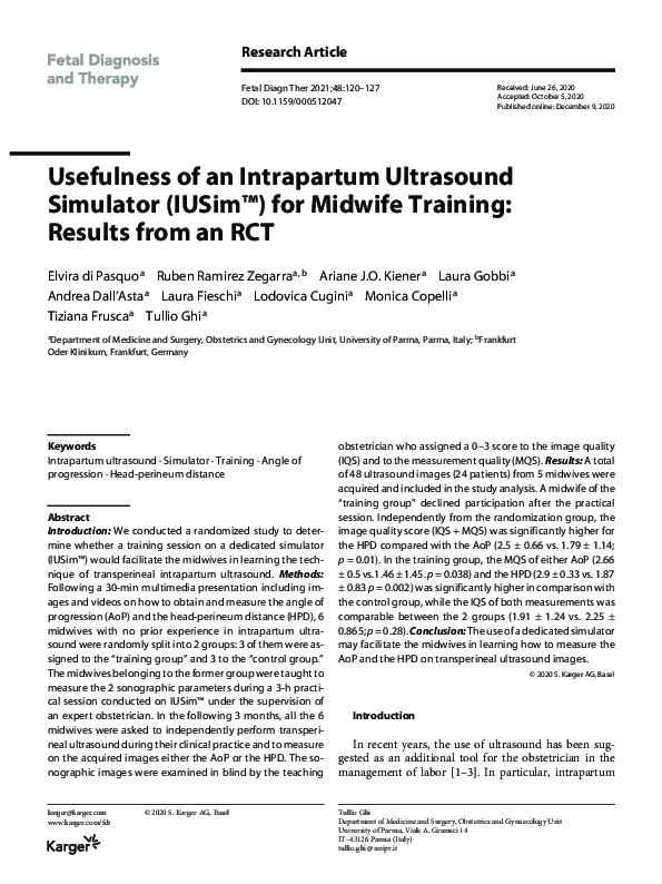(PDF) Usefulness of an Intrapartum Ultrasound Simulator (IUSim™) for ...