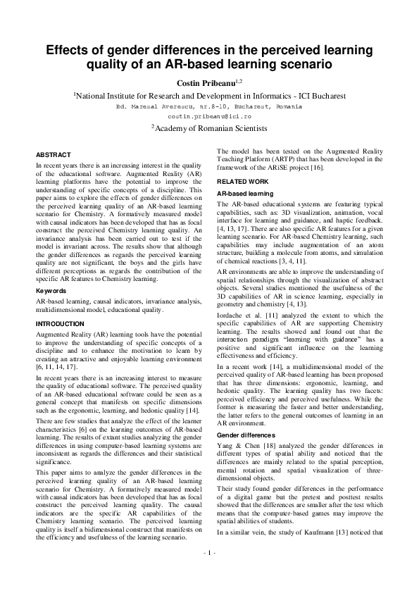(PDF) Effects of gender differences in the perceived learning quality ...