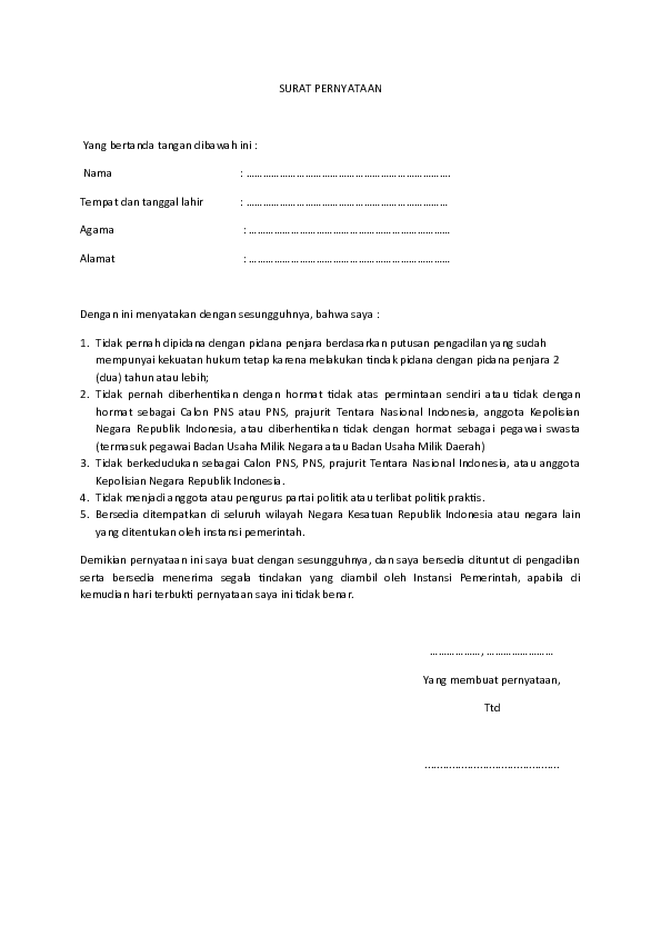 Cara Menyusun Surat Pernyataan PPPK Guru 2024