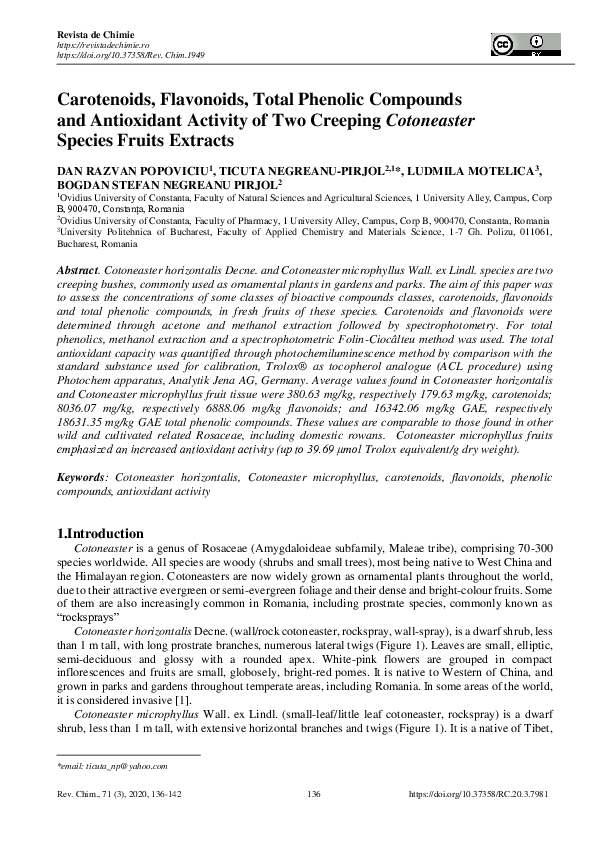 (PDF) Carotenoids, Flavonoids, Total Phenolic Compounds and Antioxidant ...