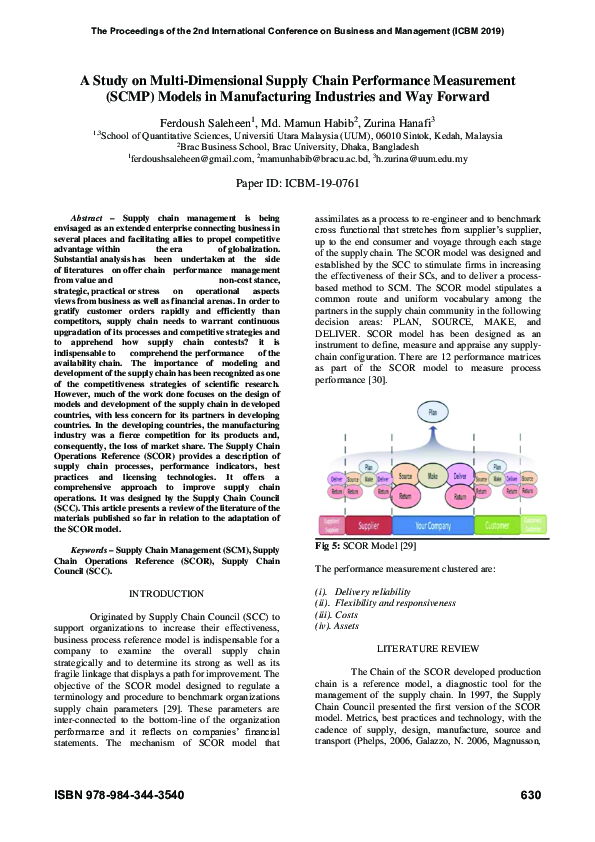 (PDF) A Study on Multi-Dimensional Supply Chain Performance Measurement ...