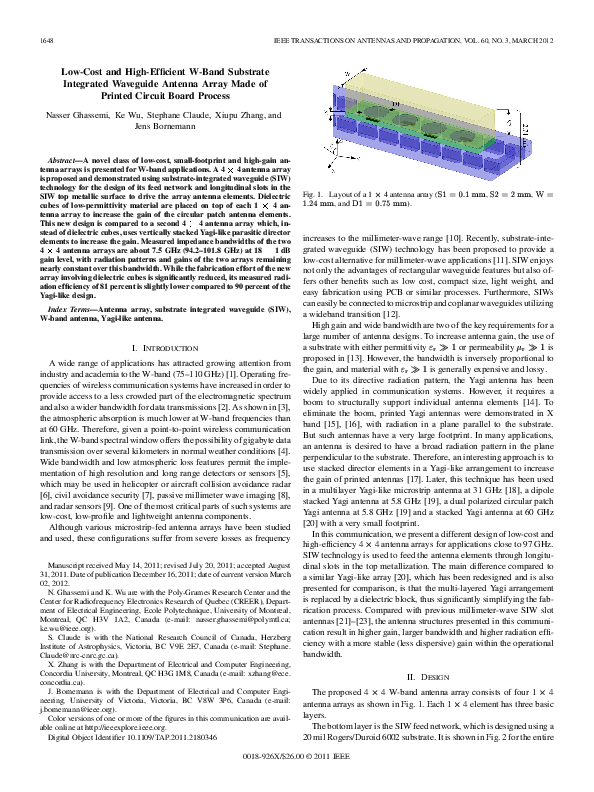 (PDF) Low-Cost and High-Efficient W-Band Substrate Integrated Waveguide ...