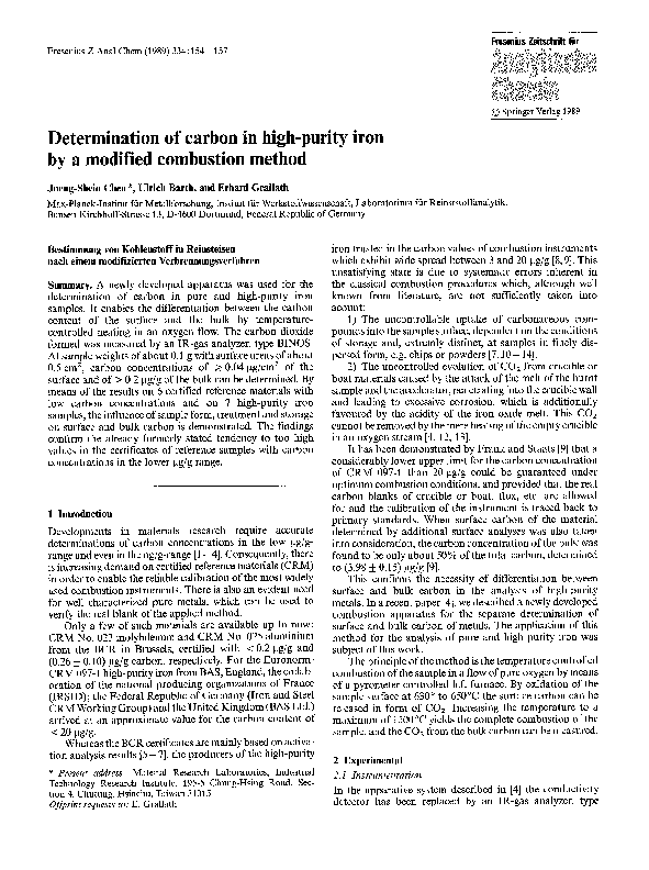 (PDF) Determination of carbon in high-purity iron by a modified ...