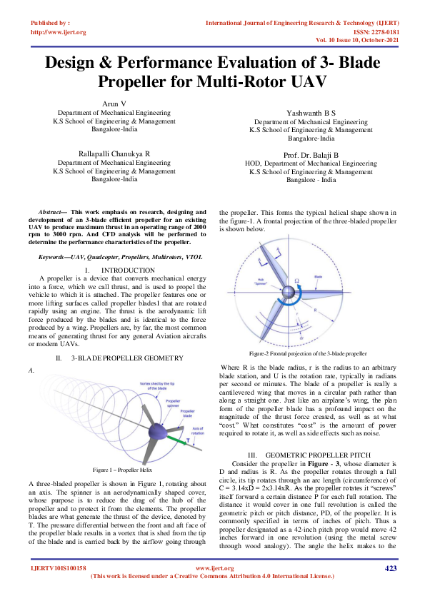 (PDF) Design & Performance Evaluation of 3-Blade Propeller for Multi ...