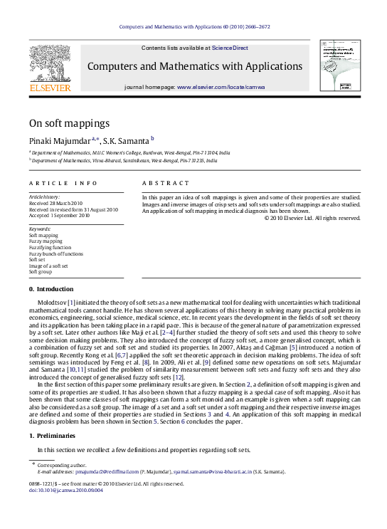 (PDF) On soft mappings