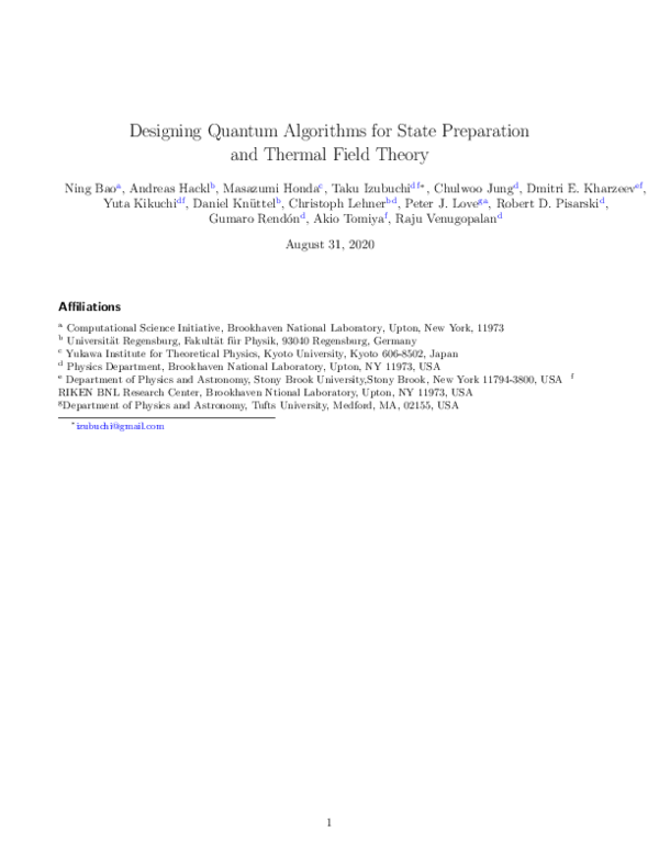 (PDF) Designing Quantum Algorithms for State Preparation and Thermal ...