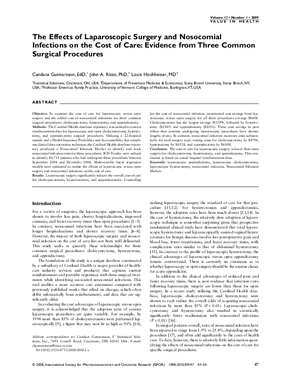 (PDF) The Effects of Laparoscopic Surgery and Nosocomial Infections on ...