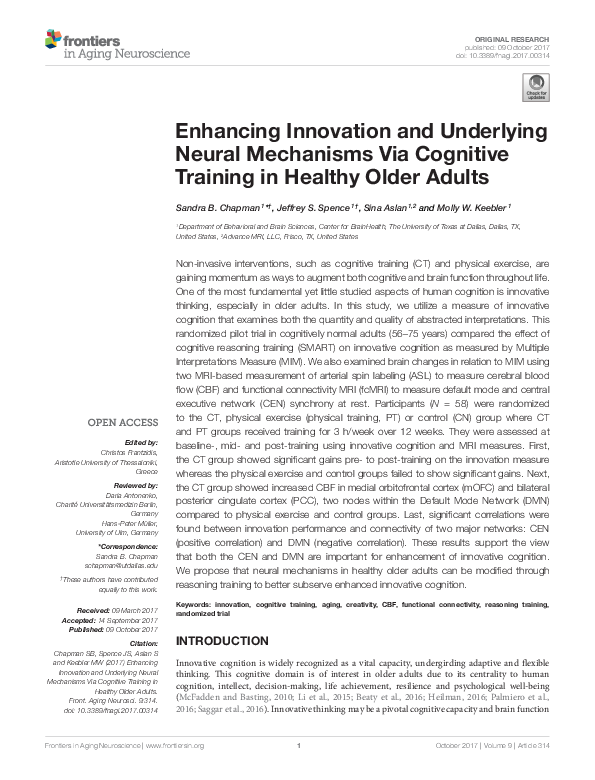 (PDF) Enhancing Innovation and Underlying Neural Mechanisms Via ...