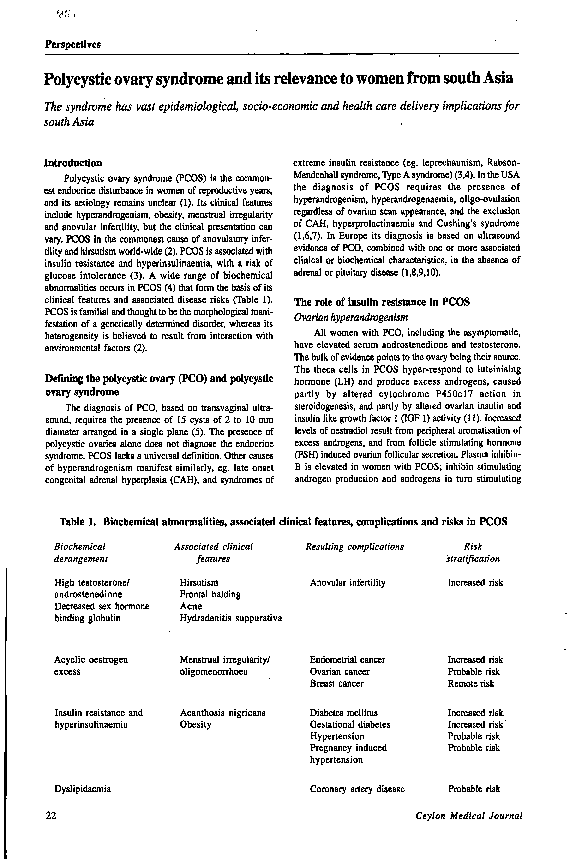 (PDF) Polycystic ovary syndrome and its relevance to women from south Asia