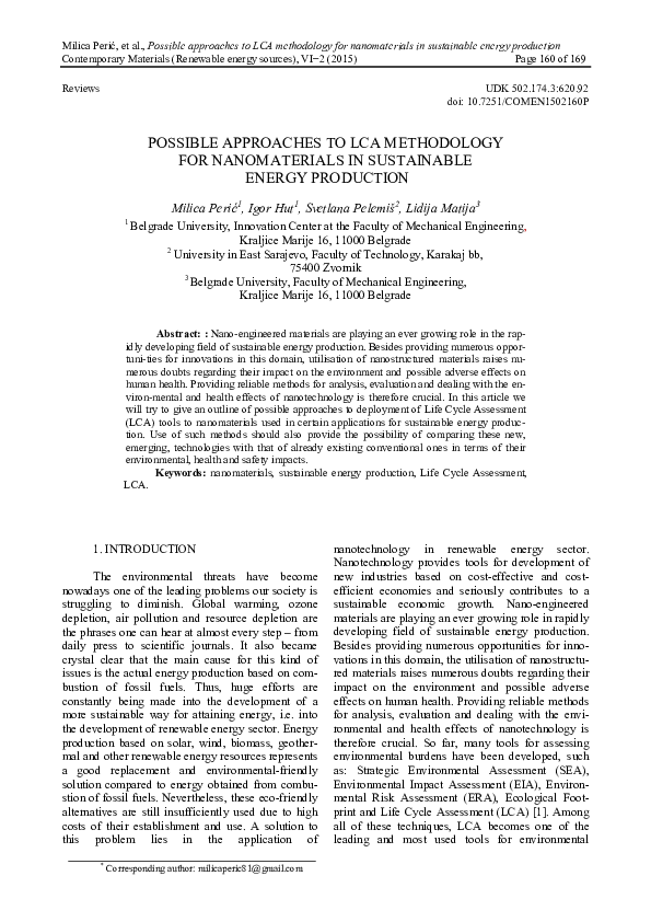(PDF) Nanomaterials for Sustainable Energy Production and Storage ...