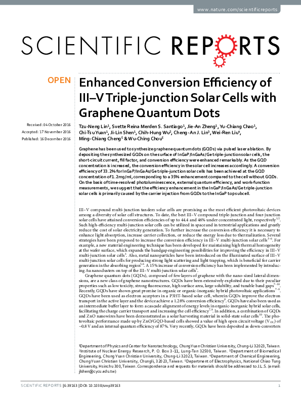 (PDF) Enhanced Conversion Efficiency of III–V Triple-junction Solar ...