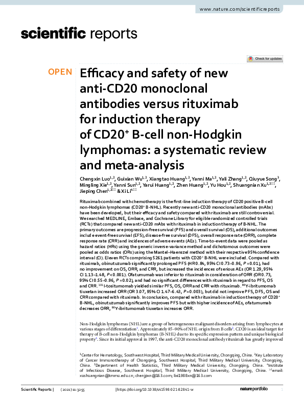 (PDF) Efficacy and safety of new anti-CD20 monoclonal antibodies versus ...