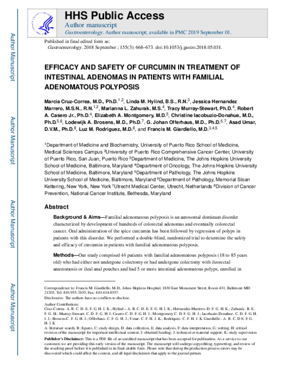 (PDF) Efficacy and Safety of Curcumin in Treatment of Intestinal ...
